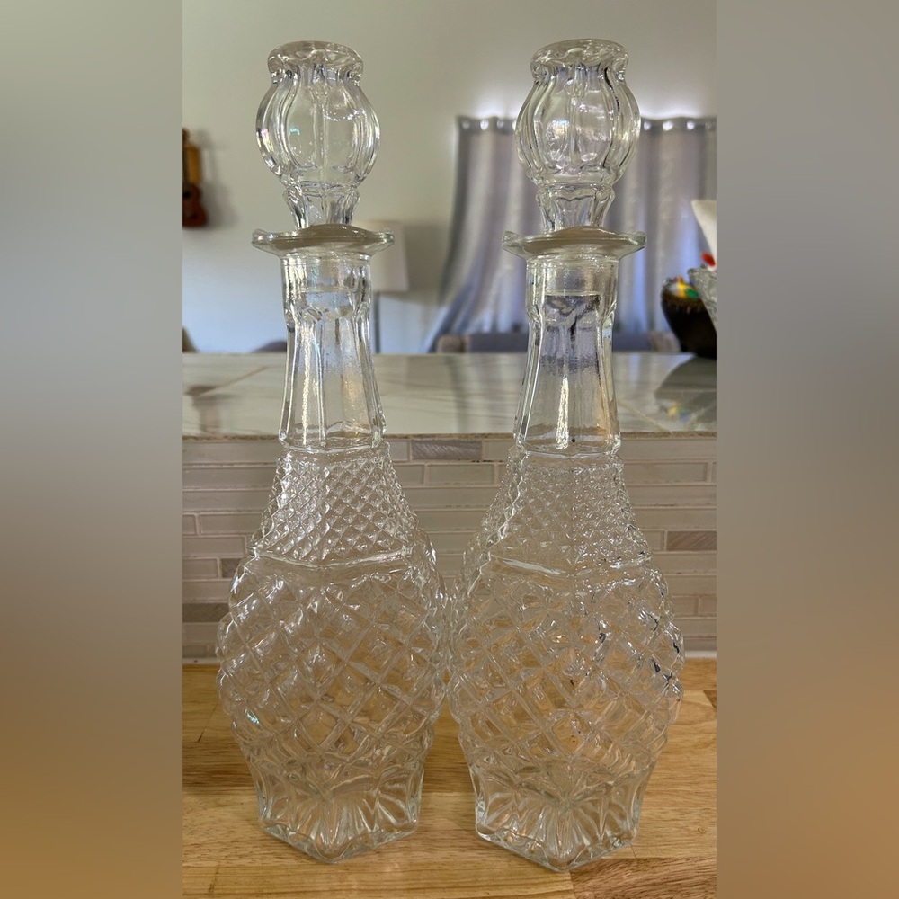 2 Anchor Hocking 1967 Wexford Liquor Decanters